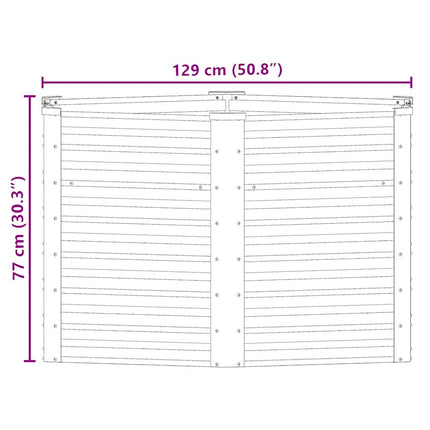 Garden Raised Bed 50.8"x30.3" Galvanized Steel Silver