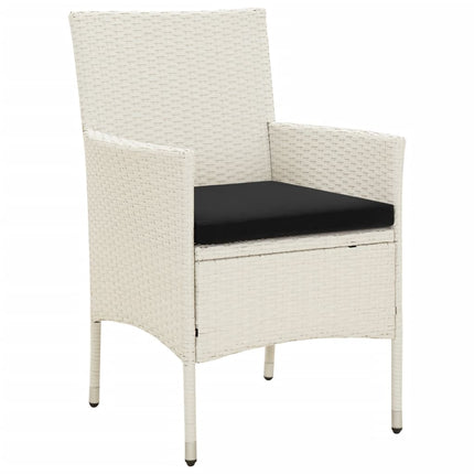 Patio Chairs with Cushions 4 pcs Poly Rattan White