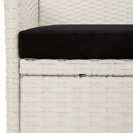 Patio Chairs with Cushions 4 pcs Poly Rattan White