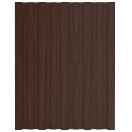 Roof Panel 12 pcs Brown 23.62 x 17.72 in Galvanised steel