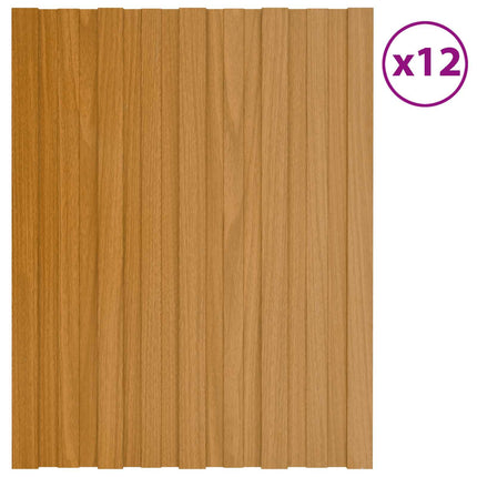 Roof Panel 12 pcs Natural 23.62 x 17.72 in Galvanised steel