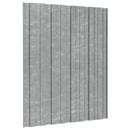 Roof Panel 36 pcs Silver 23.62 x 17.72 in Galvanised steel