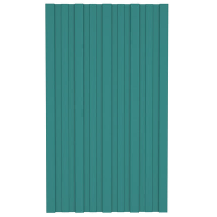 Roof Panel 12 pcs Green 31.50 x 17.72 in Galvanised steel