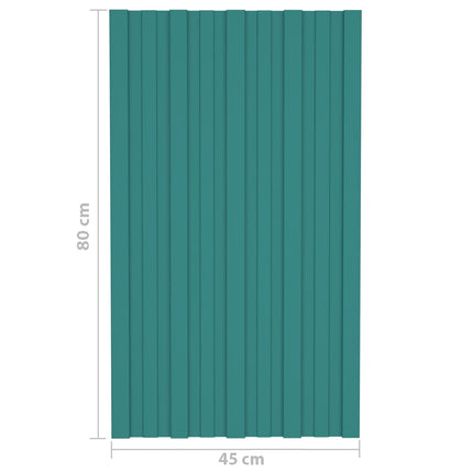 Roof Panel 12 pcs Green 31.50 x 17.72 in Galvanised steel