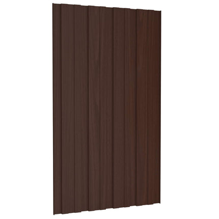 Roof Panel 12 pcs Brown 31.50 x 17.72 in Galvanised steel