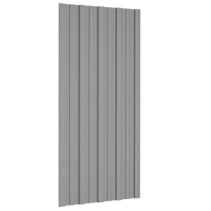 Roof Panel 12 pcs Grey 39.37 x 17.72 in Galvanised steel