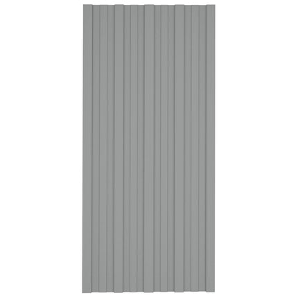 Roof Panel 12 pcs Grey 39.37 x 17.72 in Galvanised steel
