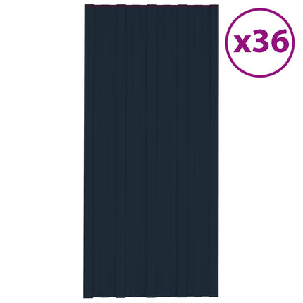 Roof Panel 36 pcs Anthracite 39.37 x 17.72 in Galvanised steel