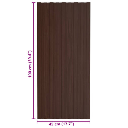 Roof Panel 36 pcs Brown 39.37 x 17.72 in Galvanised steel