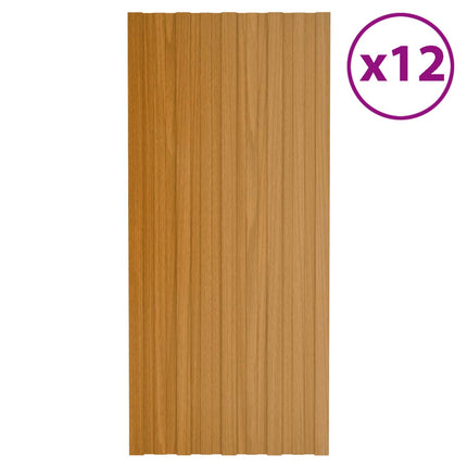 Roof Panel 12 pcs Natural 39.37 x 17.72 in Galvanised steel