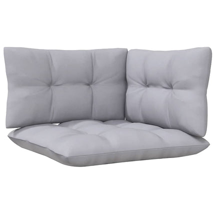 2-Seater Patio Sofa with Gray Cushions Solid Pinewood
