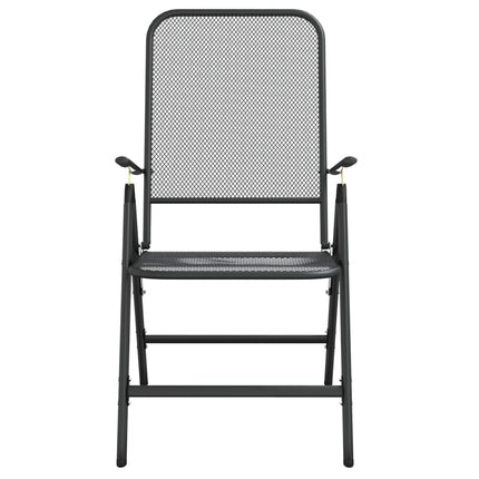 Folding Patio Chairs 2 pcs Expanded Metal Mesh Anthracite