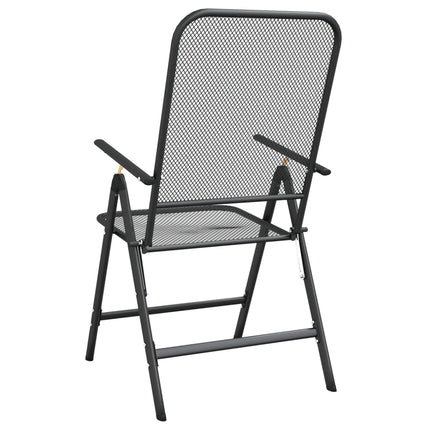 Folding Patio Chairs 4 pcs Expanded Metal Mesh Anthracite