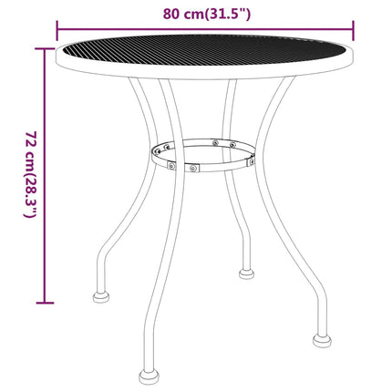 Patio Table Ø31.5"x28.3" Expanded Metal Mesh Anthracite