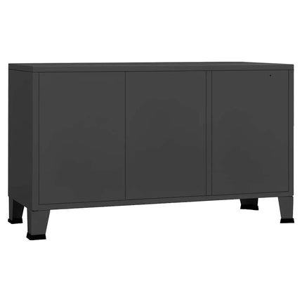 Industrial Sideboard Anthracite 41.3"x13.8"x24.4" Metal and Glass