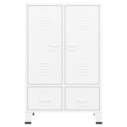 Industrial Wardrobe White 26.4"x13.8"x42.1" Steel
