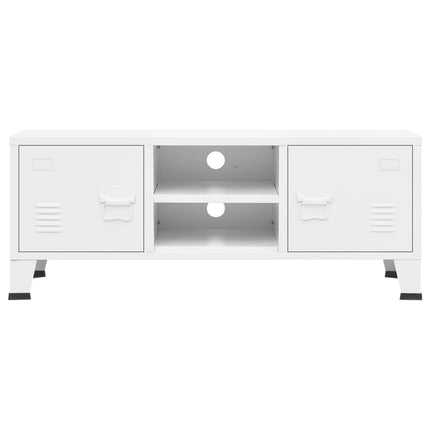 Industrial TV Stand White 41.3"x13.8"x16.5" Metal