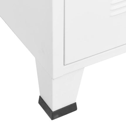 Industrial TV Stand White 41.3"x13.8"x16.5" Metal