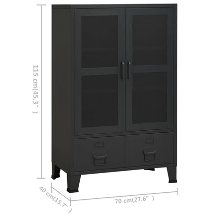 Industrial Storage Chest Black 27.6"x15.7"x45.3" Metal