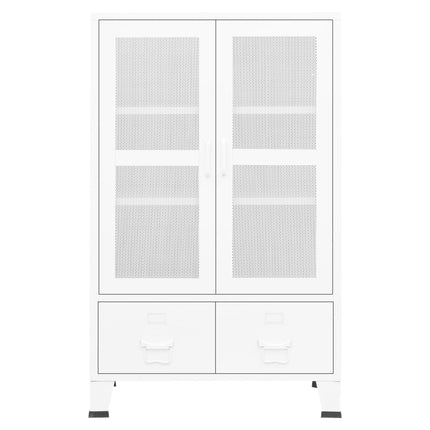Industrial Storage Chest White 27.6"x15.7"x45.3" Metal
