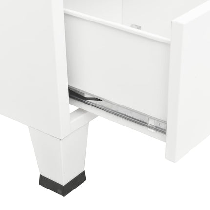Industrial Storage Chest White 27.6"x15.7"x45.3" Metal