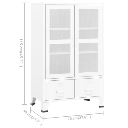 Industrial Storage Chest White 27.6"x15.7"x45.3" Metal