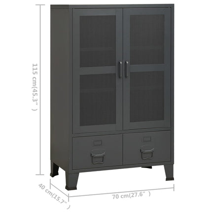 Industrial Storage Chest Anthracite 27.6"x15.7"x45.3" Metal