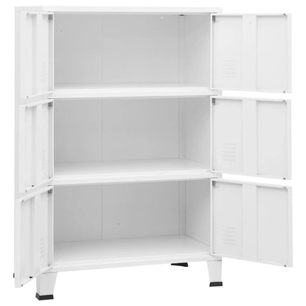 Industrial Storage Chest White 29.5"x15.7"x45.3" Metal