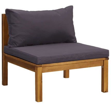 5 Piece Patio Lounge Set with Cushion Solid Acacia Wood
