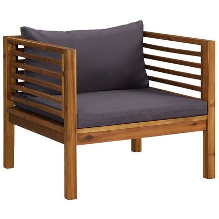 6 Piece Patio Lounge Set with Cushion Solid Acacia Wood