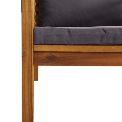 6 Piece Patio Lounge Set with Cushion Solid Acacia Wood