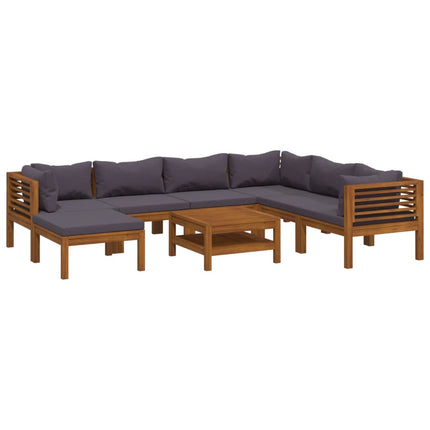 8 Piece Patio Lounge Set with Cushion Solid Acacia Wood