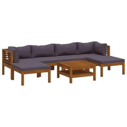 7 Piece Patio Lounge Set with Cushion Solid Acacia Wood