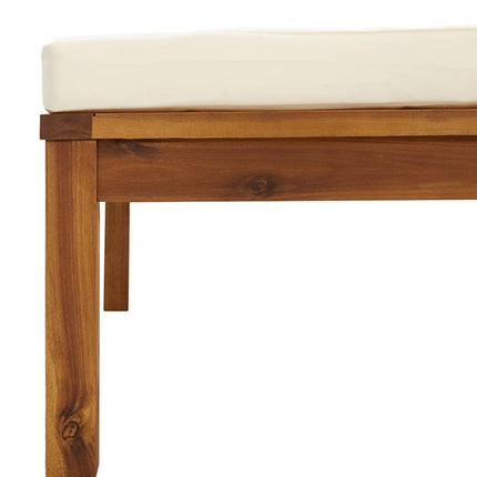 7 Piece Patio Lounge Set with Cream Cushion Solid Acacia Wood