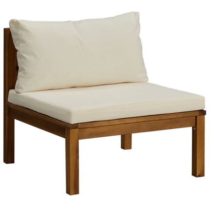 4-Seater Patio Sofa with Cream Cushion Solid Acacia Wood