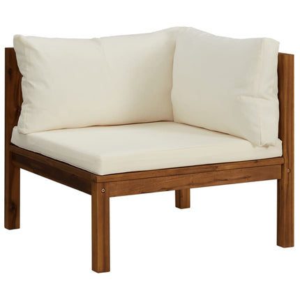 8 Piece Patio Lounge Set with Cream Cushion Solid Acacia Wood