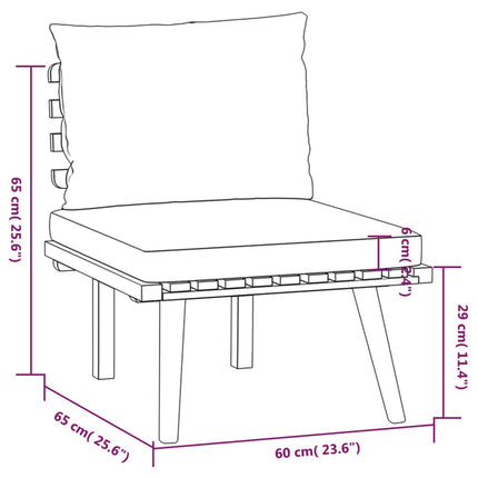 7 Piece Patio Lounge Set with Cushions Solid Acacia Wood