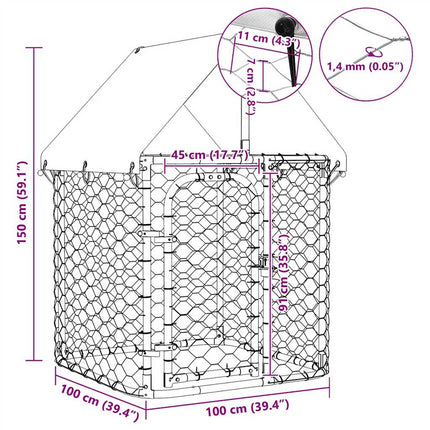 Outdoor Dog Kennel with Roof 39.4"x39.4"x59.1