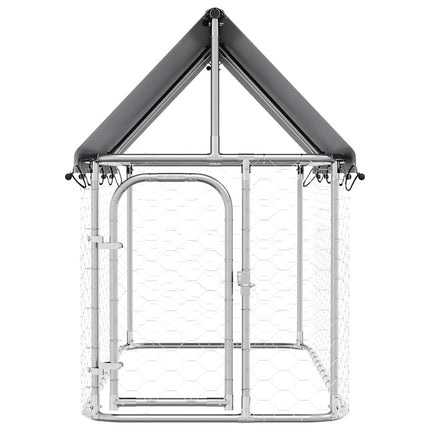 Outdoor Dog Kennel with Roof 78.7"x39.4"x59.1