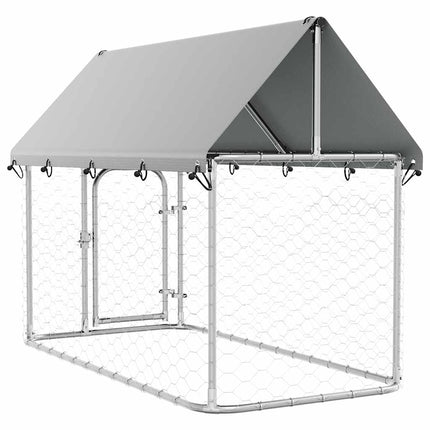 Outdoor Dog Kennel with Roof 78.7"x39.4"x59.1