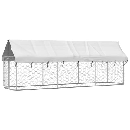 Outdoor Dog Kennel with Roof 157.5"x39.4"x59.1