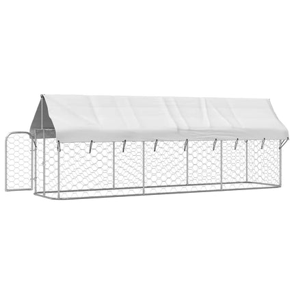 Outdoor Dog Kennel with Roof 157.5"x39.4"x59.1