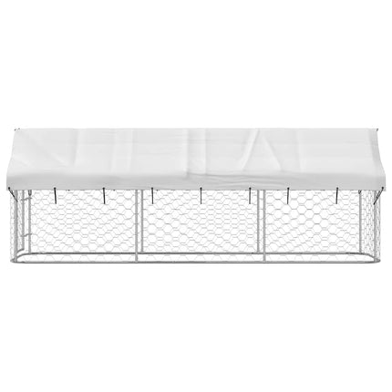 Outdoor Dog Kennel with Roof 157.5"x39.4"x59.1
