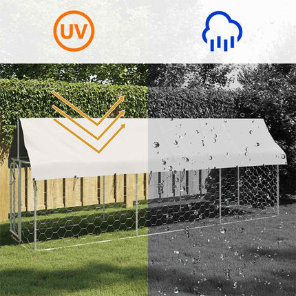 Outdoor Dog Kennel with Roof 157.5"x39.4"x59.1