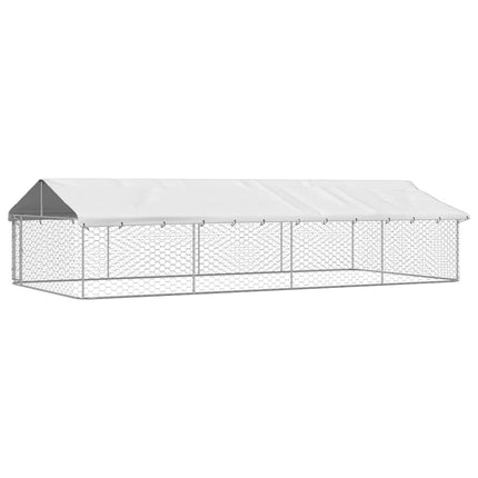 Outdoor Dog Kennel with Roof 236.2"x118.1"x59.1