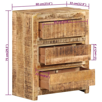 Drawer Cabinet 23.6"x13"x29.5" Solid Wood Mango