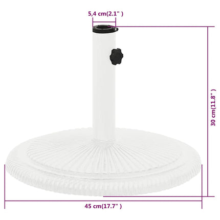 Umbrella Base White 17.7"x17.7"x11.8" Cast Iron