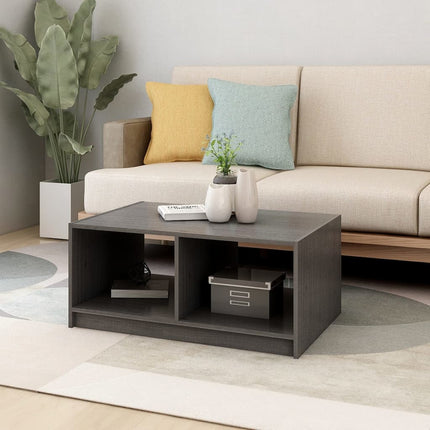 Coffee Table Gray 29.5"x19.7"x13.2" Solid Pinewood