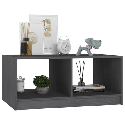 Coffee Table Gray 29.5"x19.7"x13.2" Solid Pinewood