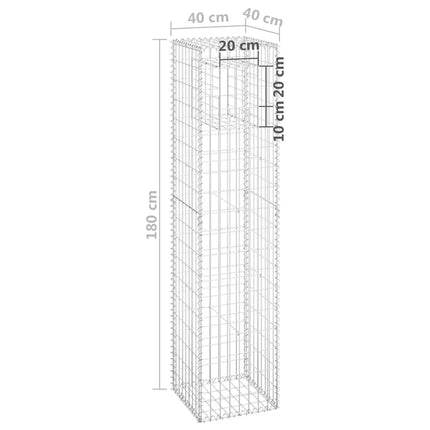 Gabion Basket Posts 2 pcs 15.7"x15.7"x70.9" Iron